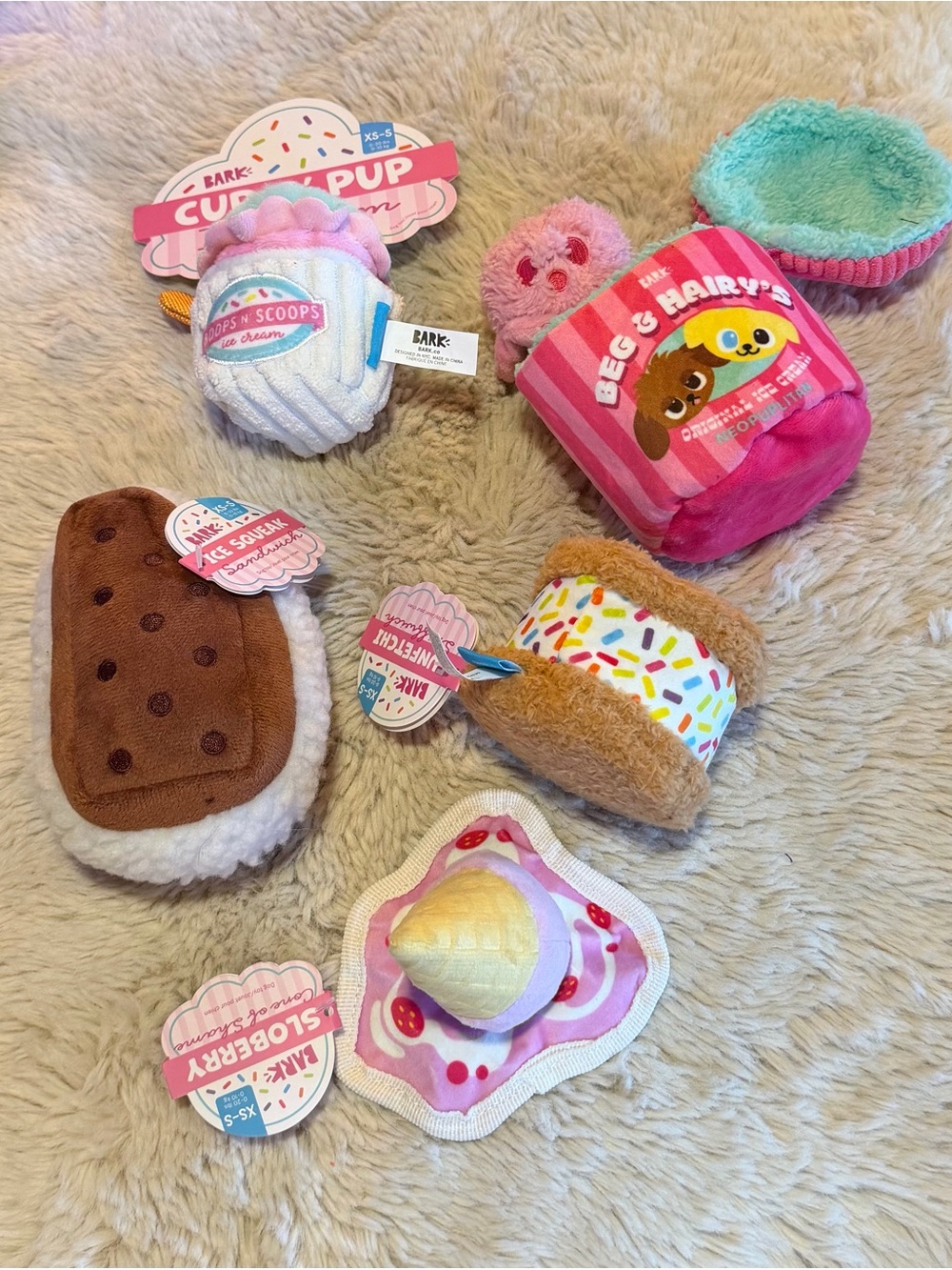 Bark Ice Cream Themed Dog Toys set
